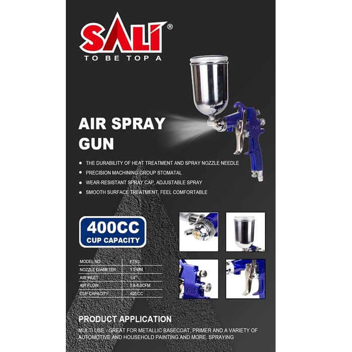 SALI F75G Spray Gun Cup Semprotan Cat Tabung Atas 400cc