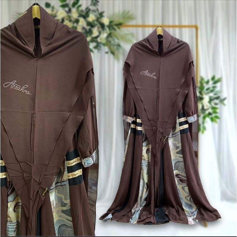 AZZAHRA SET SYARI ORI BRANDED PREMIUM/AZZAHRA SYARI MEWAH/GAMIS LEBARAN/BAJU MUSLIM/GAMIS KONDANGAN/