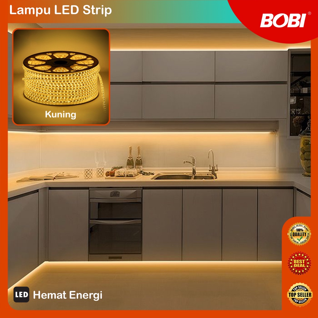 Lampu Selang LED Strip 1M -  5050 SMD AC 220V METERAN - Lampu Strip LED Waterproof - 1 Strip 1M