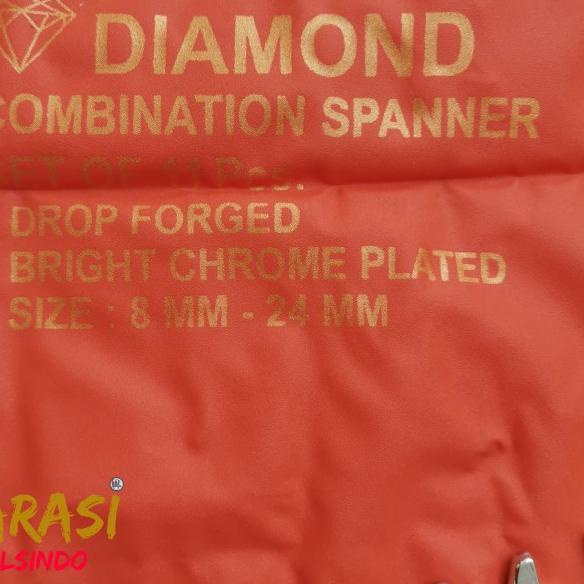 kunci ring pas 8 - 24 mm diamond 11 pcs kunci kombinasi set ring set
