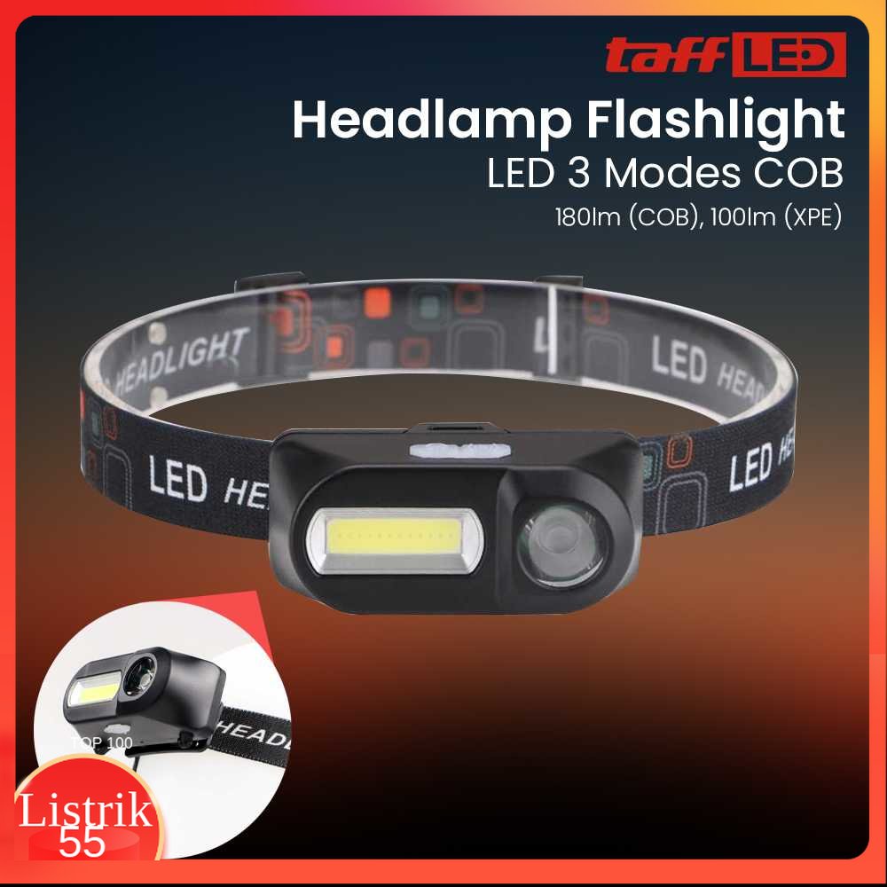 TaffLED Headlamp Flashlight Headlight LED 3 Modes COB - KX-1804