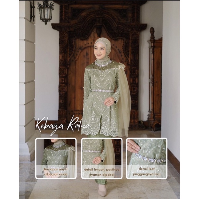 preloved kebaya new floo_fashion warna milo