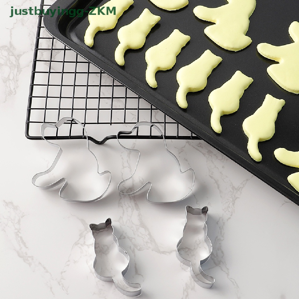 2pcs Cetakan Kue Bentuk Hewan Bahan Stainless Steel Untuk Anak