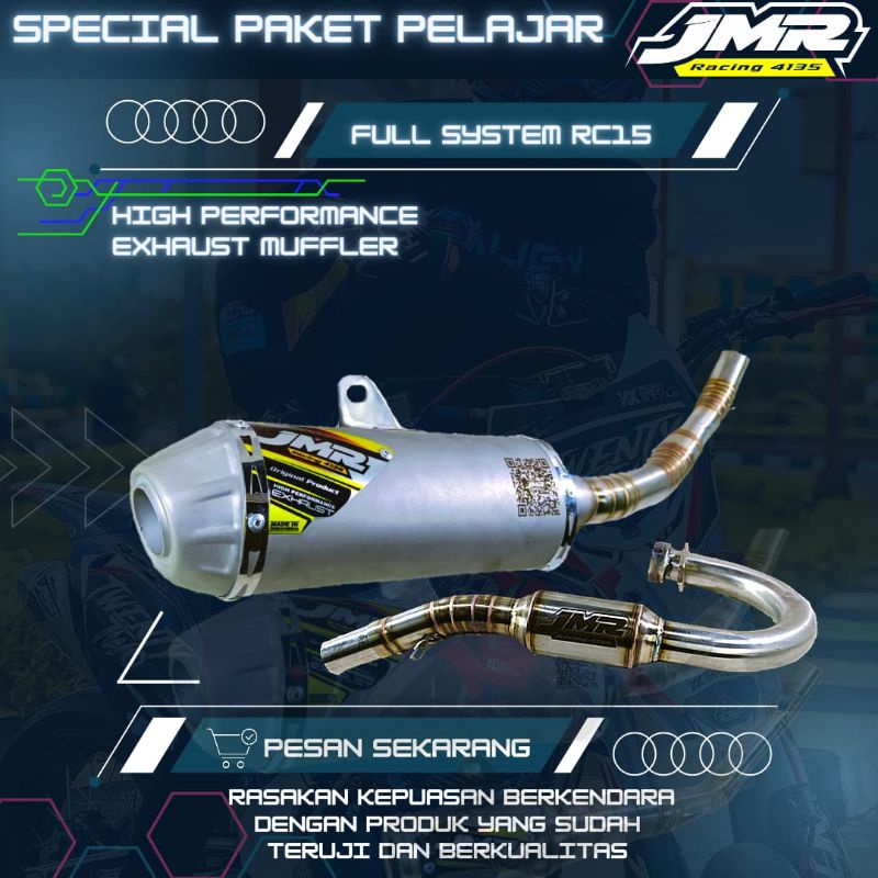 knalpot klx knalpot crf knalpot dtracker crf150 l standar type rc 15 original jmr racing 4135 paket 