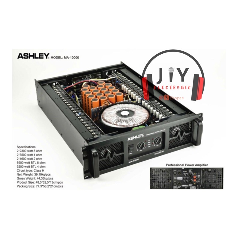 Power Ashley 2 Channel Class H MA10000 MA-10000 MA 10000 Original