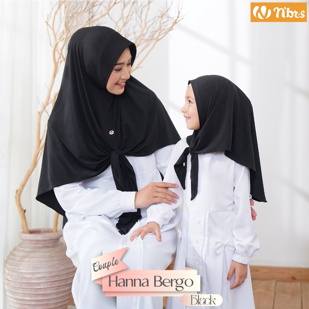 Nibras Hijab Hanna Bergo Bergo Dewasa Jilbab Instan Bahan Rubika Simple Syar'i Casual OOTD