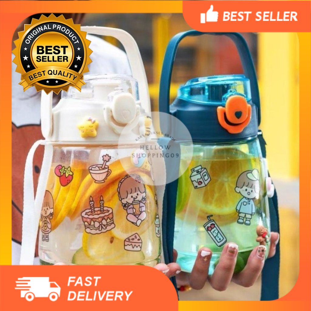 ADK -E105-  BOTOL MINUM VIRAL 1.3 LITER TRANSPARAN  / BOTOL MINUM VIRAL STICKER / BOTOL MINUM PENAND