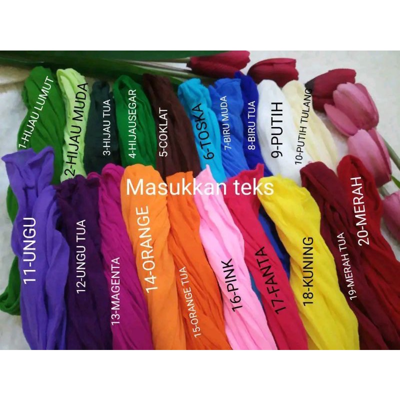 promo kain stoking bahan bunga pola polos warna