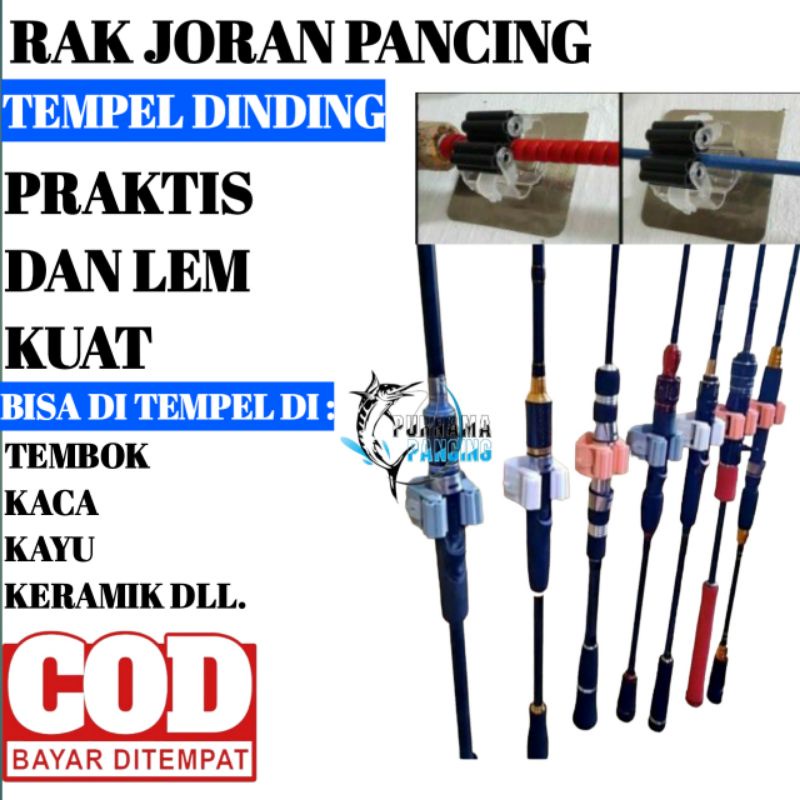 Rak Joran Pancing Model Tempel Dinding Cantelan Joran Pancing