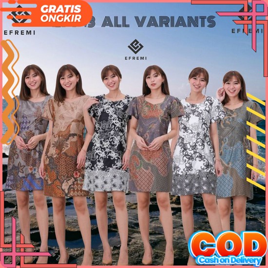 [Best Seller] Dress Batik Original Modern Murah/Batik Kerja Kantor Vn 999 /Batik Pesta Wanita Natal 