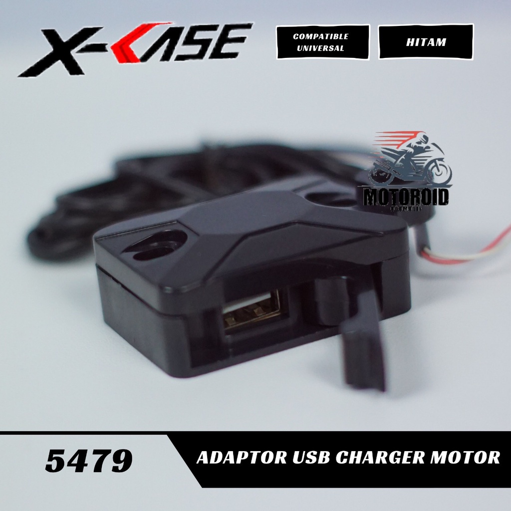 ADAPTOR USB CHARGER HP DI MOTOR ADAPTOR DAYA ISI ULANG MOTOR MOBIL UNIVERSAL