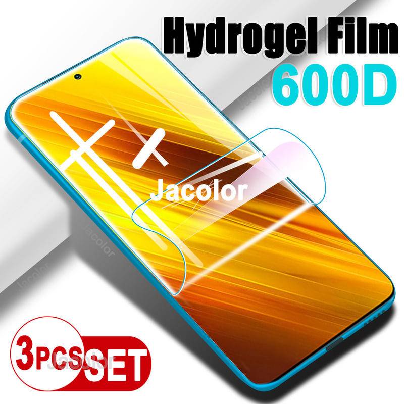 3pcs Film Hydrogel Pelindung Layar Untuk Xiaomi Poco X3 M3 Pro GT NFC 5G Water Gel