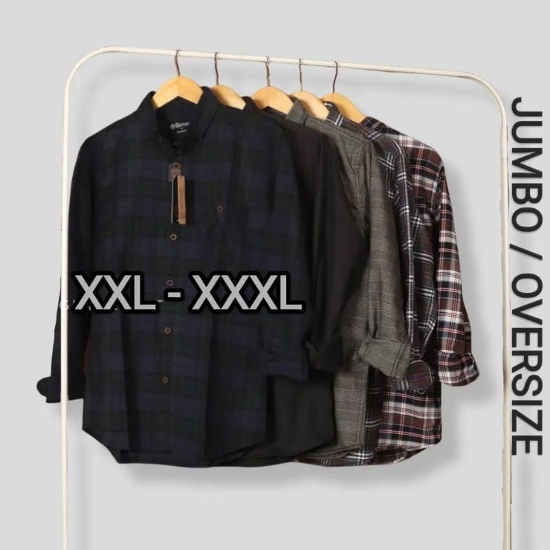 JUMBO-COD KEMEJA FLANEL LENGAN PANJANG BRILL EIGHTY EIGHT PREMIUM l JUMBO l OVERSIZE l BIGSIZE l XXL