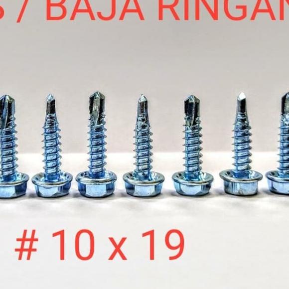 Roofing Baja ringan Skrup Baja ringan 10x19 Isi 1000pcs