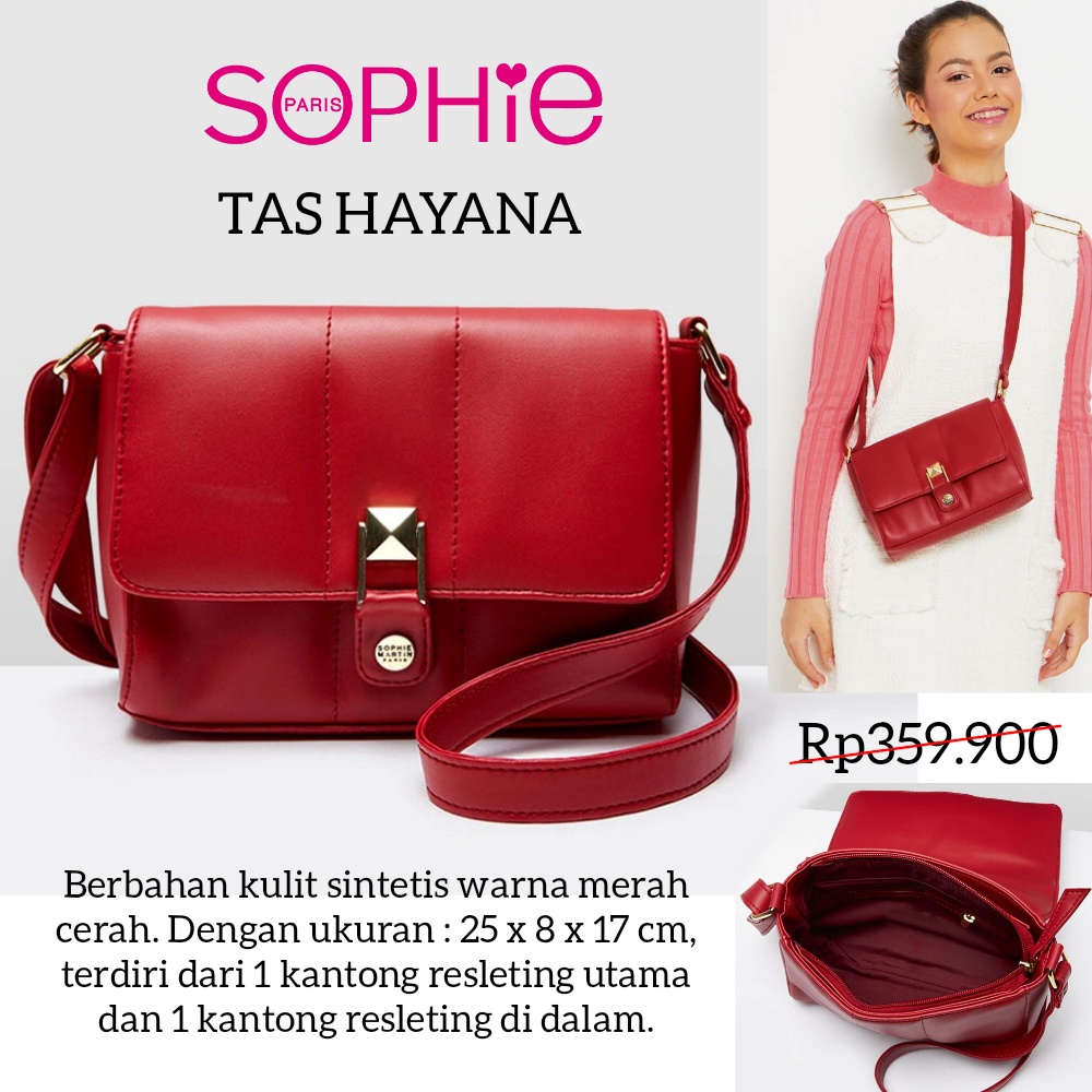 TAS HAYANA SOPHIE MARTIN PARIS TAS MERAH SELEMPANG WANITA WOMAN SLING BAG PROMO