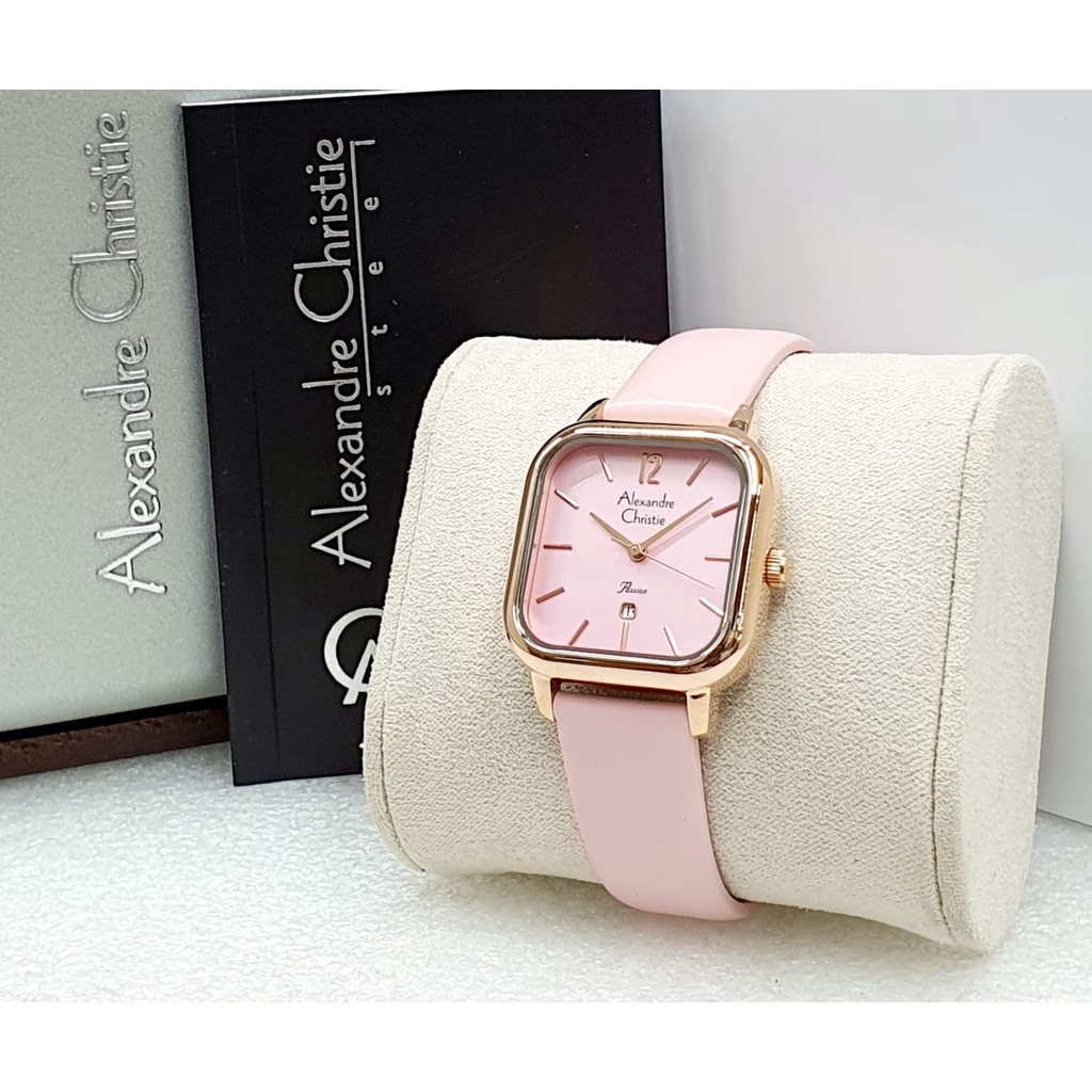 Jam Tangan Wanita Terbaru Tali Kulit Tahan Air 2A13 Tanggal Aktif/ JamTangan Wanita Garansi Resmi 1 