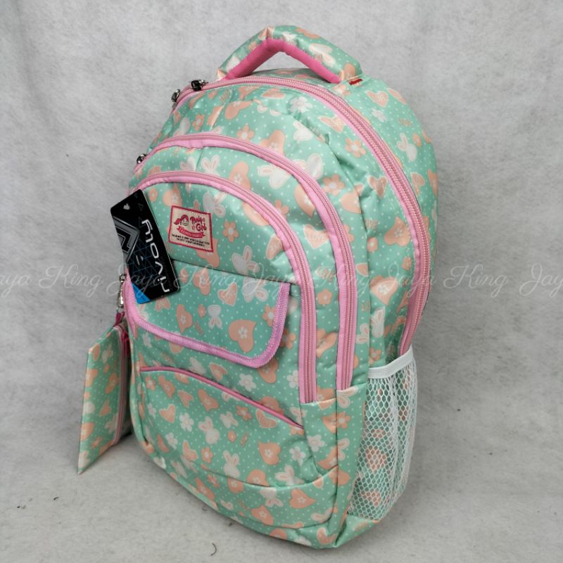 Ransel Wanita RIVOLY Girl Tas Sekolah Anak Perempuan Bonus Dompet Pensil Murah