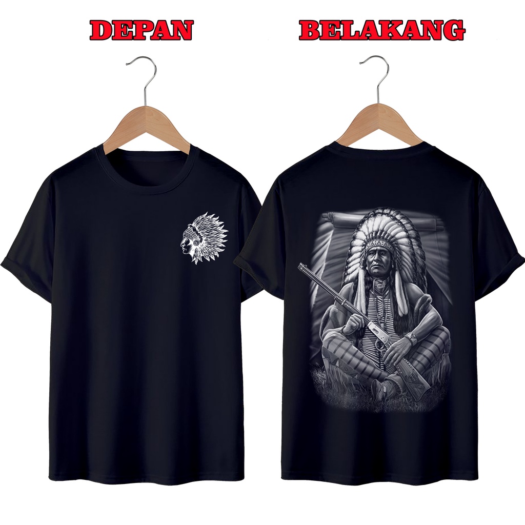 KAOS DISTRO UNISEX (PRIA DAN WANITA) TERBARU, KAOS JUMBO INDIAN SENAPAN