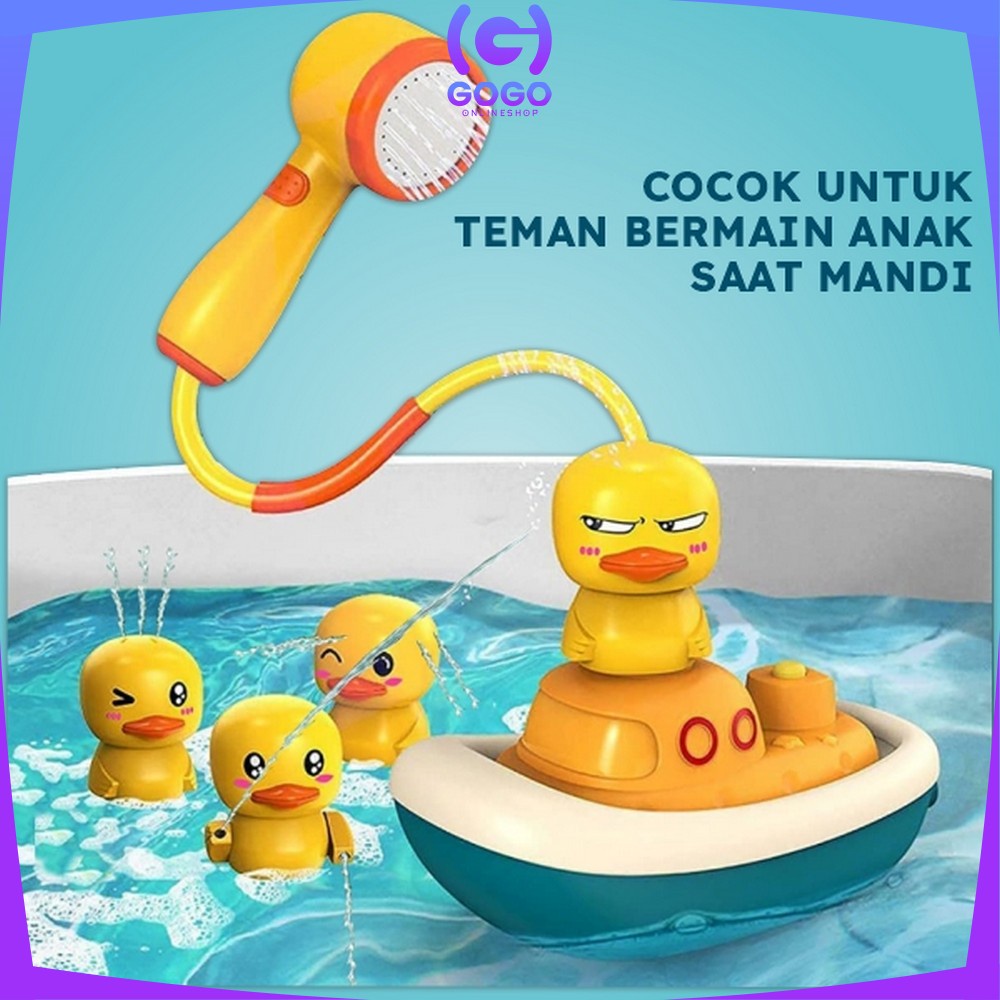 GOGO-M248 M249 Bebek Mainan Mandi Bayi Mainan Anak Balita Semprotan Shower Air Mandi Kepala Bebek / Shower Boneka Bebek