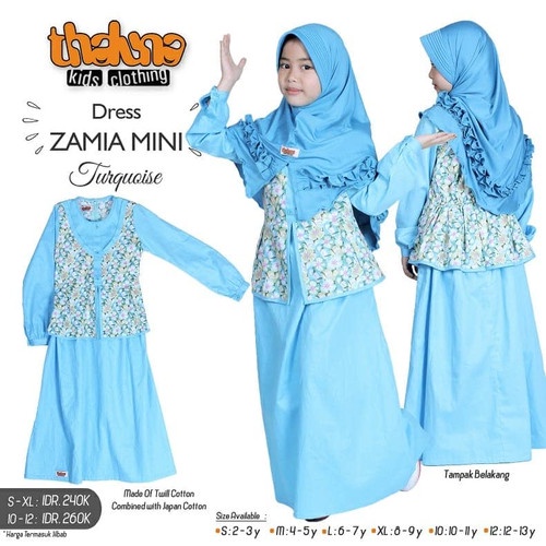 Dress Muslim Anak Perempuan Thaluna Kids Dress Zamia Mini