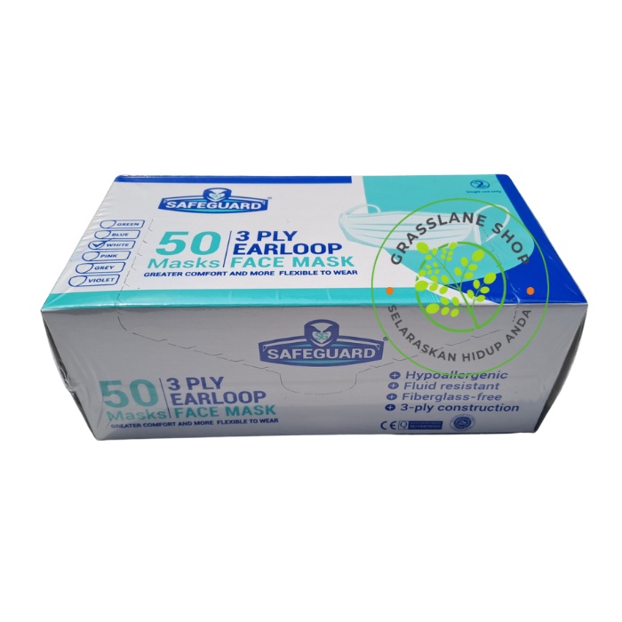 Safeguard Masker Earloop 3 ply 3ply isi 50 bh