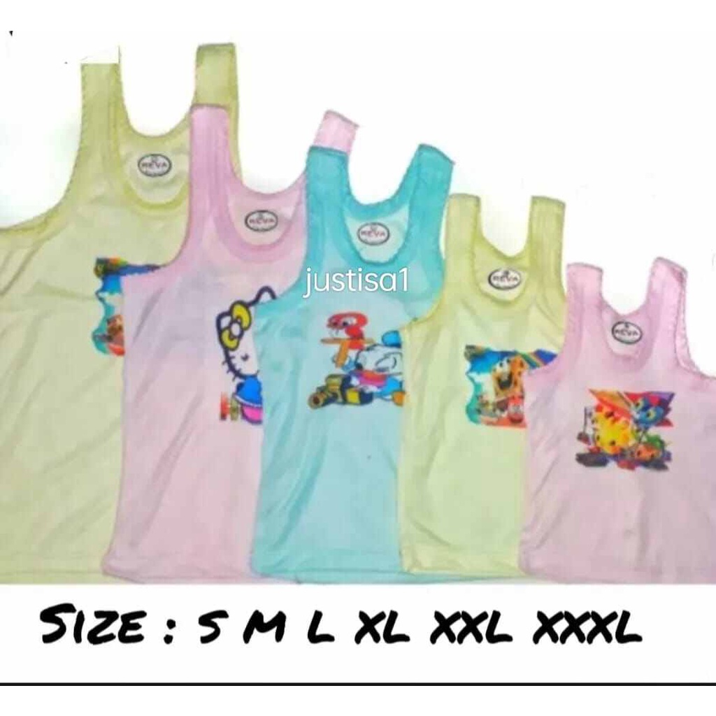 termurah..6 PCS SINGLET GAMBAR ANAK KAOS DALAM ANAK GAMBAR USIA 0-10 TAHUN