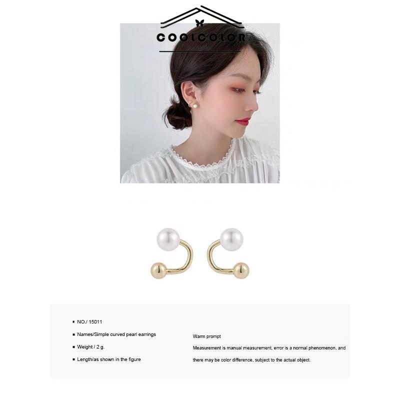 COD❤️1 Sepasang Anting S925 Mutiara Temperamen Anting Desain Sederhana Wanita Anting Kepri badian Perak S925- cl