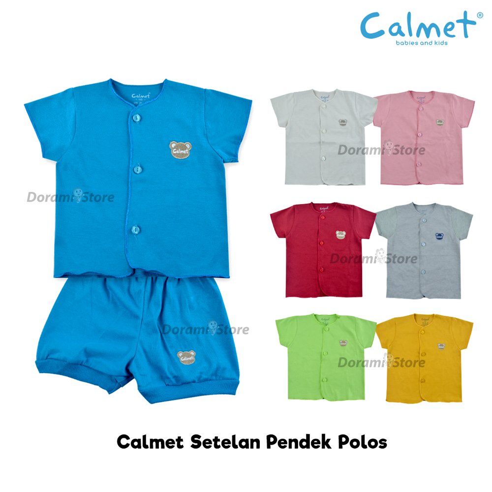 TOKUSEN / Calmet Setelan Pendek Baby Newborn Polos dan Motif / Setelan Baju Bayi / Pakaian Bayi