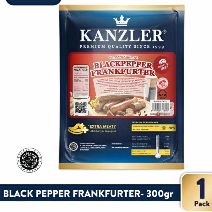 

KANZLER SOSIS SAPI LADA HITAM KANZLER BLACKPEPPER FRANKFURTER 300 gram