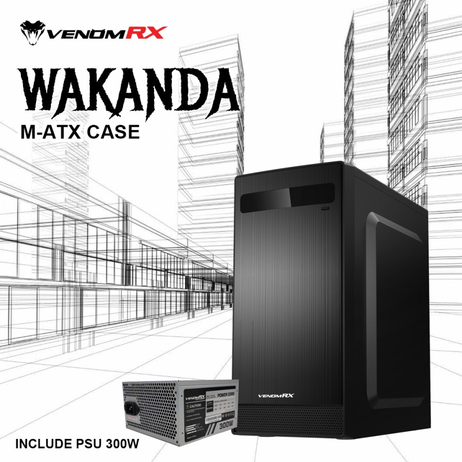 Casing Komputer Murah VENOMRX Wakanda + PSU