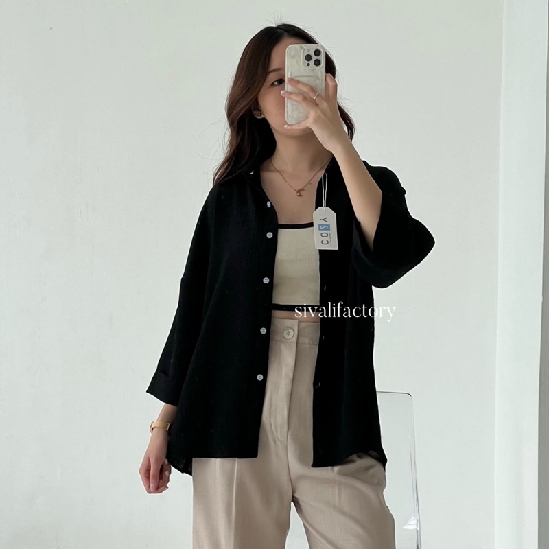 SIVALI Jade Top 995 - Kemeja Wanita Minimalis Atasan Baju Kerja Office Shirt