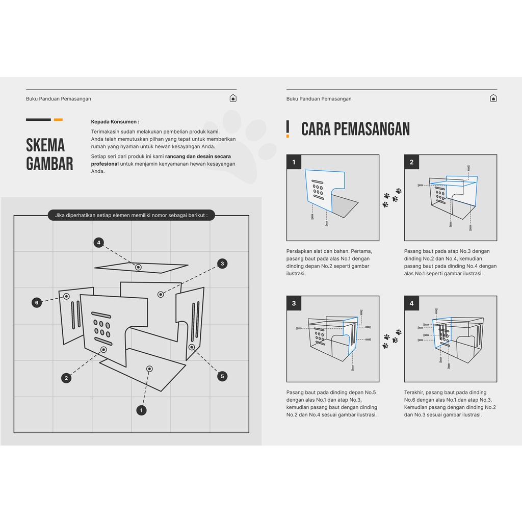 Kandang Rumah Kucing Kayu Unik Portable FEZONE