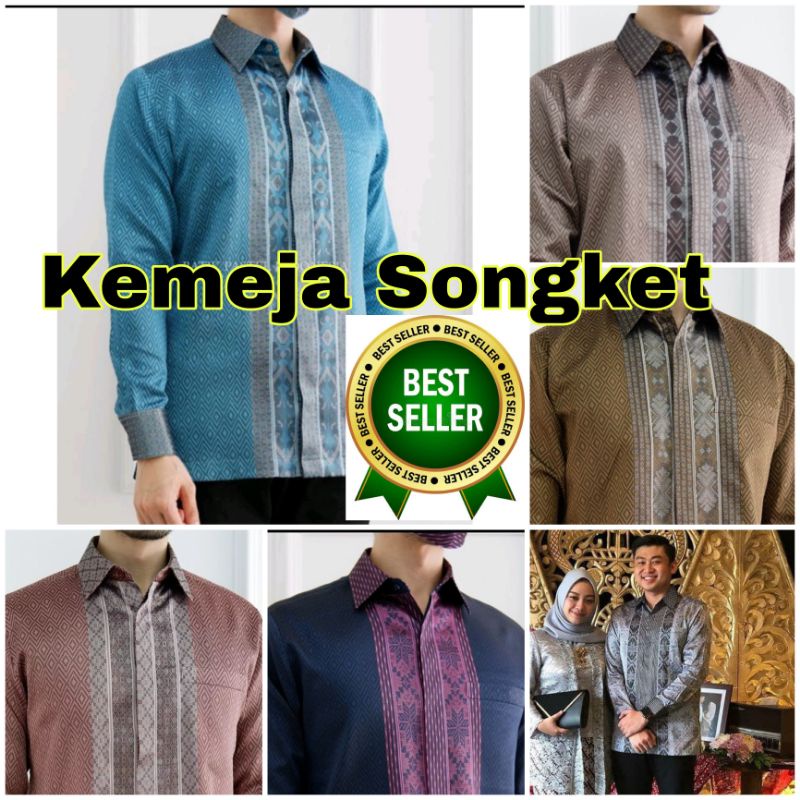 Kemeja Songket Hem Songket Baron Kemeja Tenun Palembang