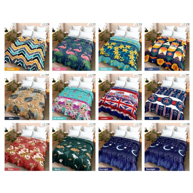 *PROMO* Selimut lady rose 160x200 motif psg/paris saint german,watson/zig zag,tropis/flamingo,monste