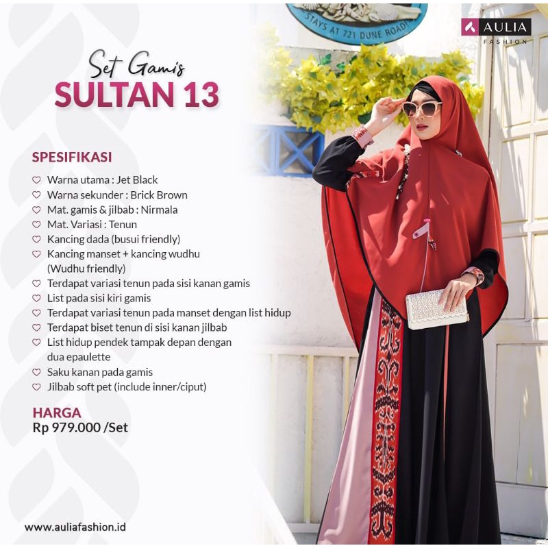 SET GAMIS SYARI SULTAN 13 AULIA FASHION ORI
