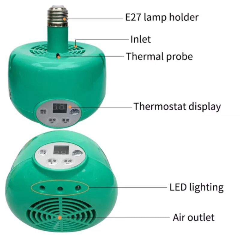 blower kandang ayam mesin tetas telur penghangat pemanas hewan broiler ayam hias Bangkok pemanas kandang reptil joper lampu pemanas otomatis termostat tetas telur DOC