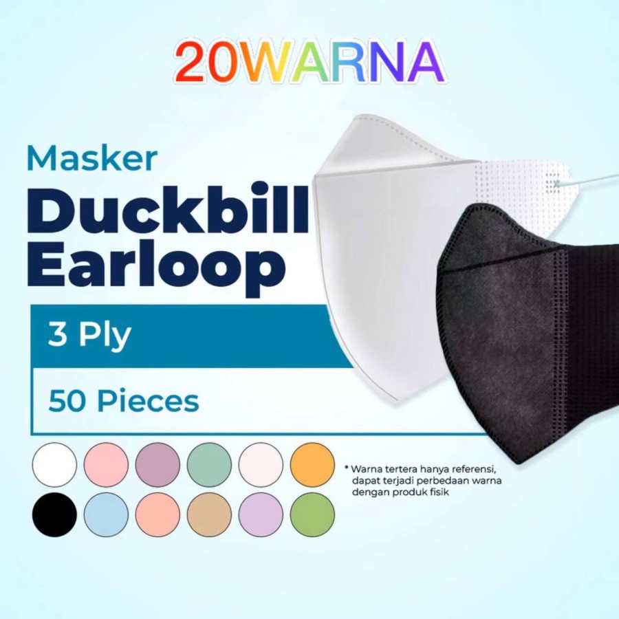 Masker Duckbill 3ply isi 50Pcs Disposable Face Mask