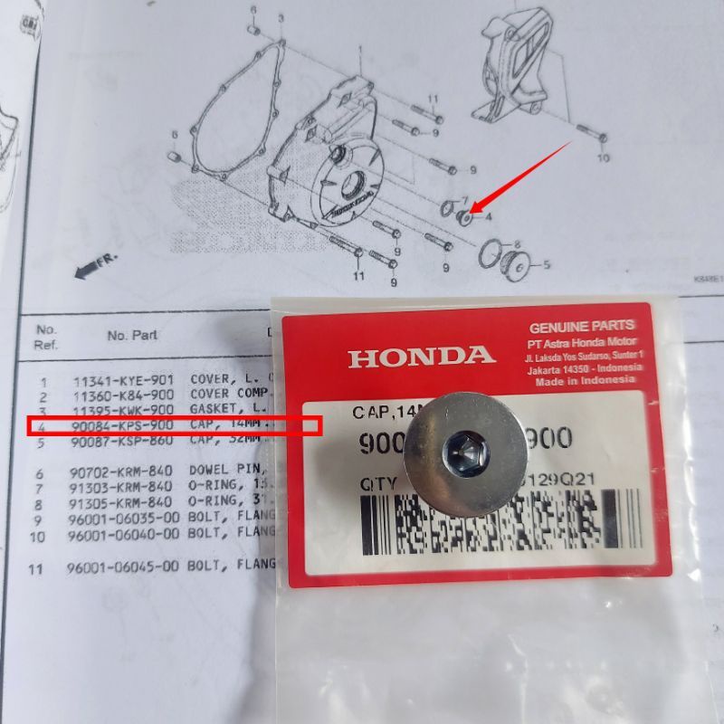 Cover Cap Mur Tutup Blok Magnet Honda CRF 150 Verza Megapro New Supra GTR Original