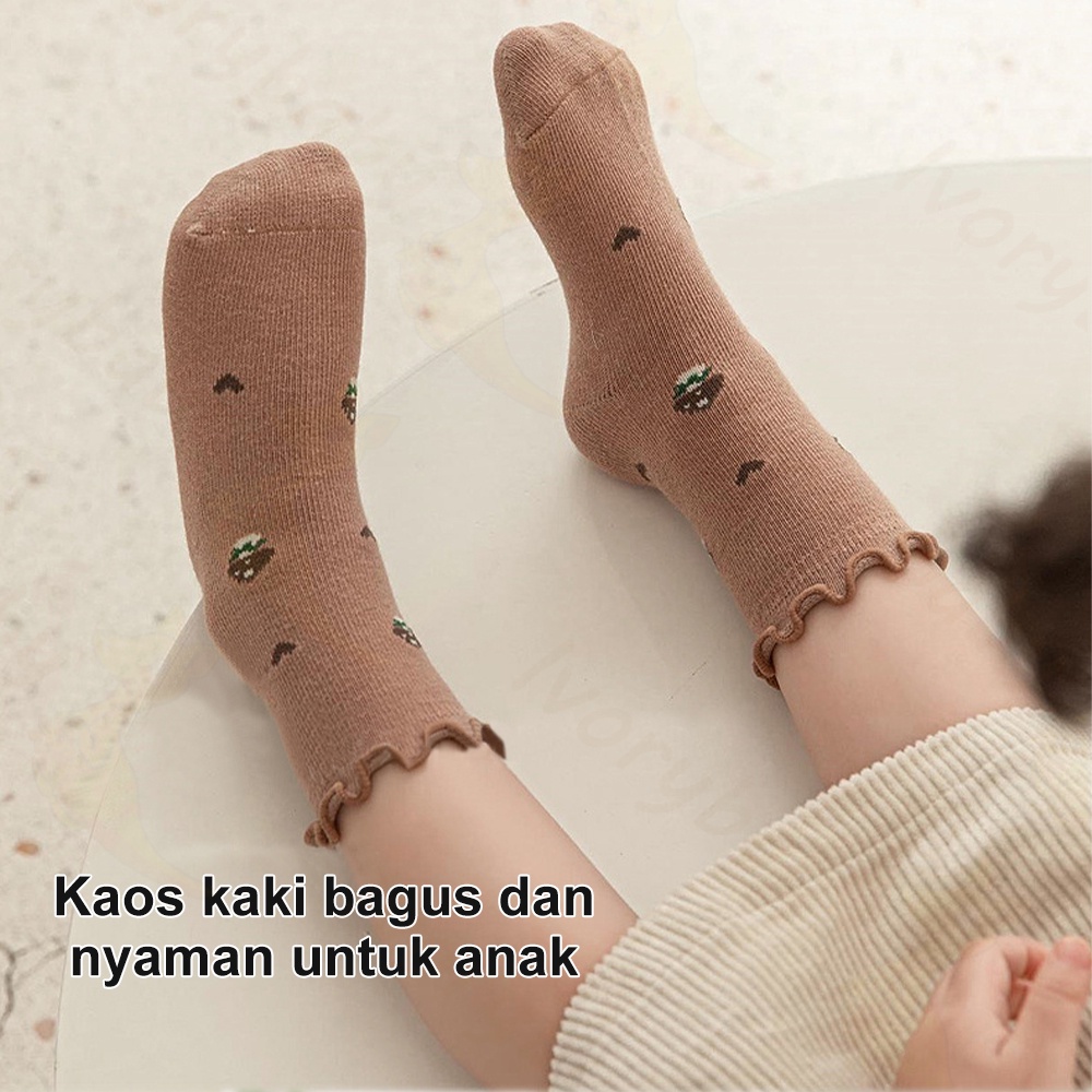 Ivorybaby Kaos Kaki bayi anak perempuan ruffle Baby Socks kaus kaki bayi anak