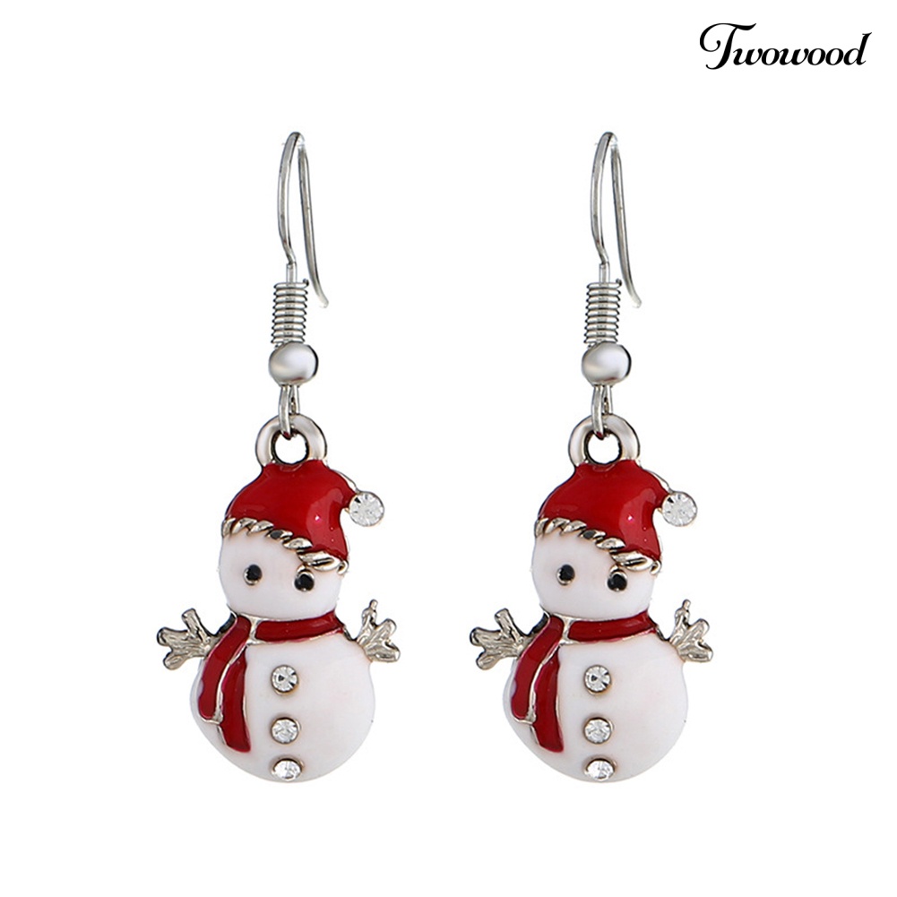 Anting Hook Model Snowman Natal Untuk Wanita