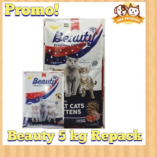 Makanan Kucing Beauty Cat Food Repack 5kg/Beauty Kitten Adult/bolt ori