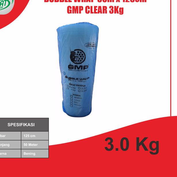 

Bubble Wrap 50m x 125cm Premium Quality - GMP 3.0, Clear