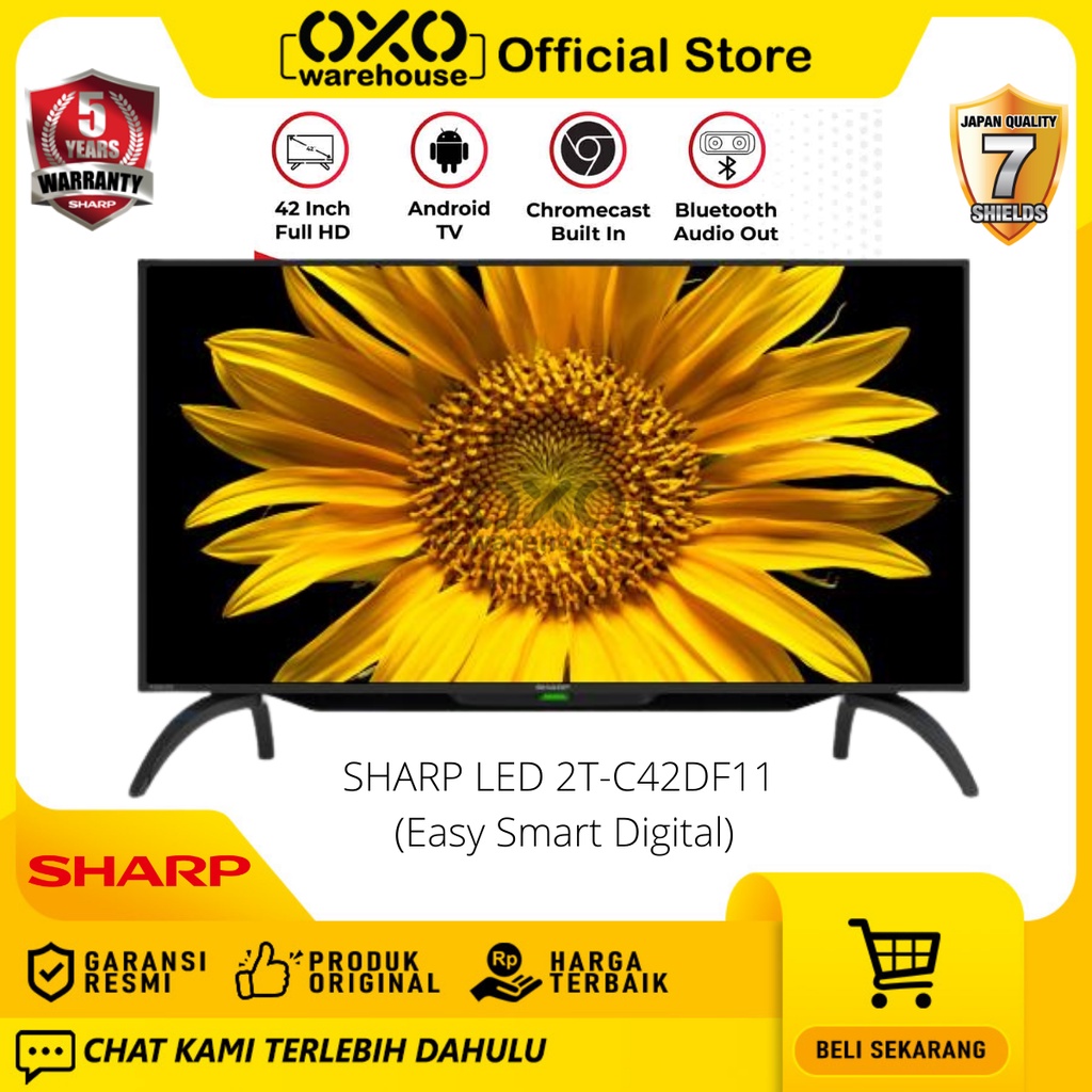 SHARP LED TV 2T-C42DF1i 42 Inch  Smart TV HD Garansi Resmi
