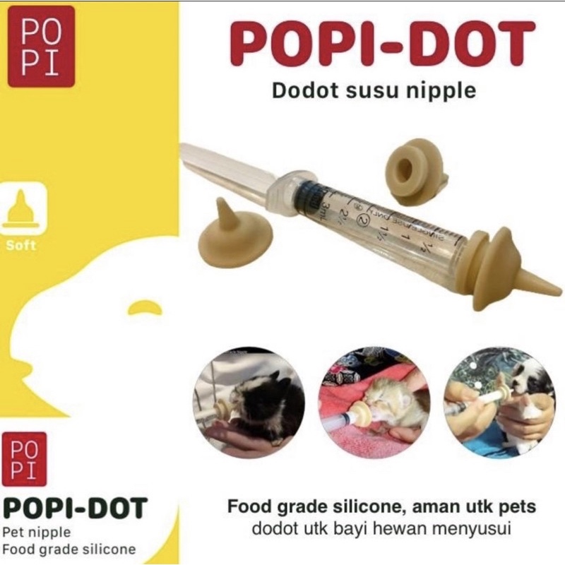 Popi Dot Bayi Hewan / Feeding Kit untuk Bayi Anabul (Merupai Nipple)