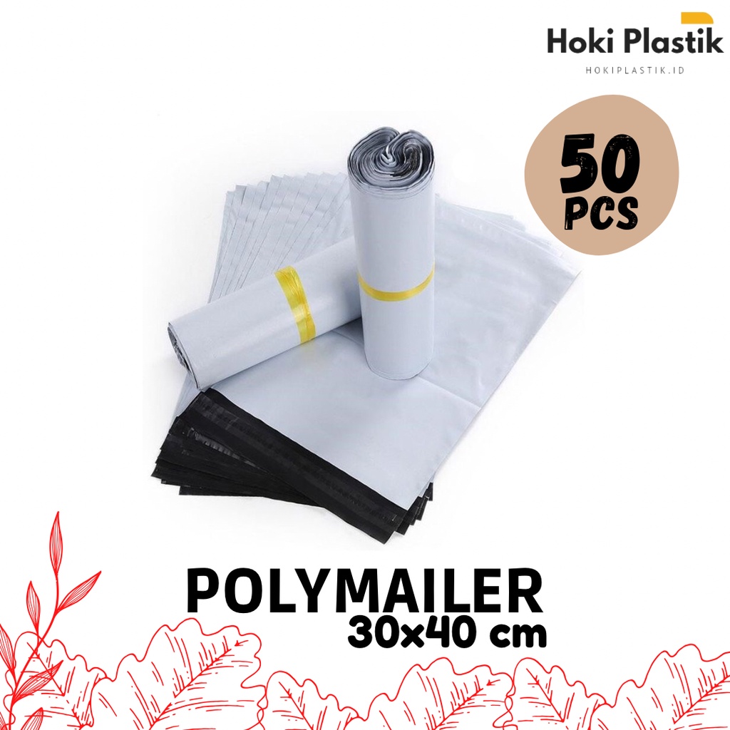 POLYMAILER 30x40cm WARNA PUTIH SILVER HITAM PLASTIK PACKING OLSHOP LEM PLASTIC AMPLOP KEMASAN BAJU CELANA ASESORIS HIJAB MOTIF POLOS CUSTOM SABLON PREMIUM GLOSSY TEBAL BESAR KECIL KANTONG WADAH KRESEK PRINT HD HDPE LDPE ANEKA MURAH