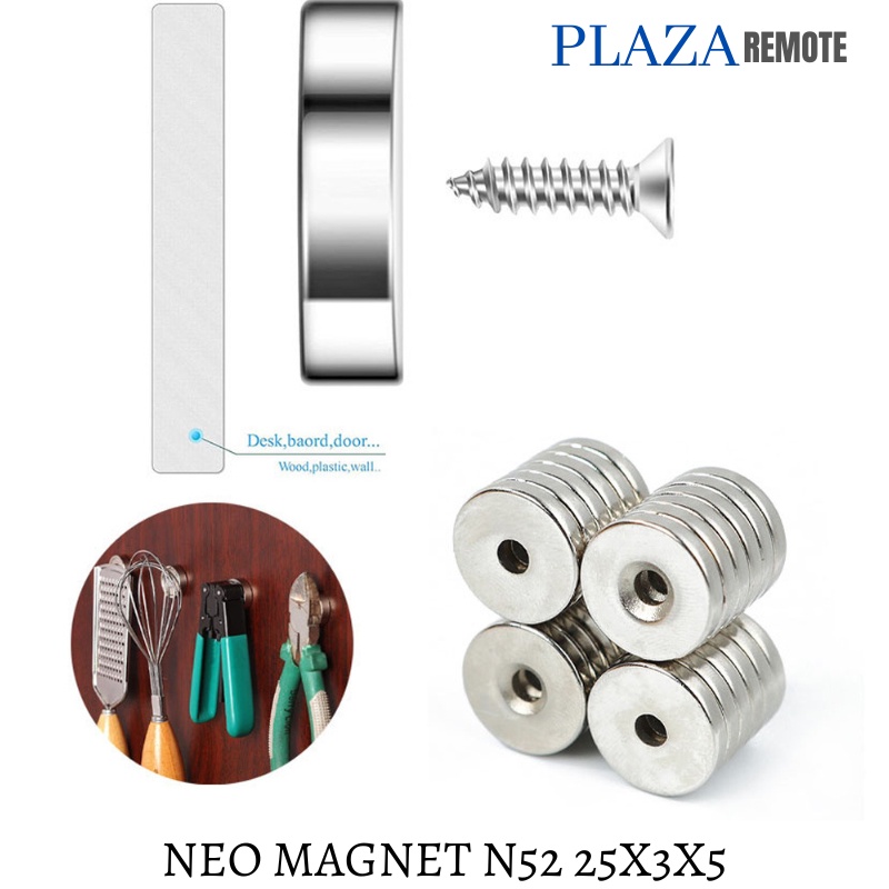 NEO MAGNET NEODYMIUM N52 SUPER KUAT COIN CINCIN LUBANG 25X3X5