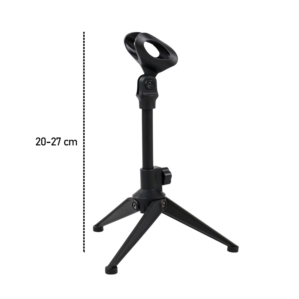 Dawndesslo Stand Mikrofon Desktop Microphone Holder Adjustable Height - L4 - Black