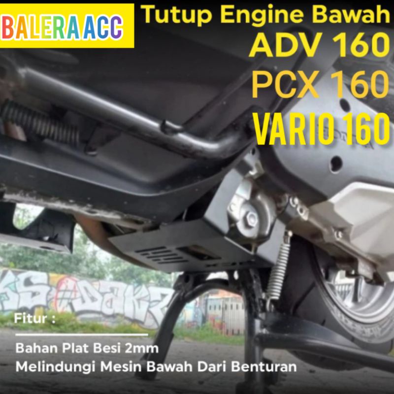 Cover Engine Pelindung Bawah Mesin ADV 160 PCX 160 VARIO 160 Beat Scoopy 2021 - 2023 BESI TEBAL KUALITAS PREMIUM