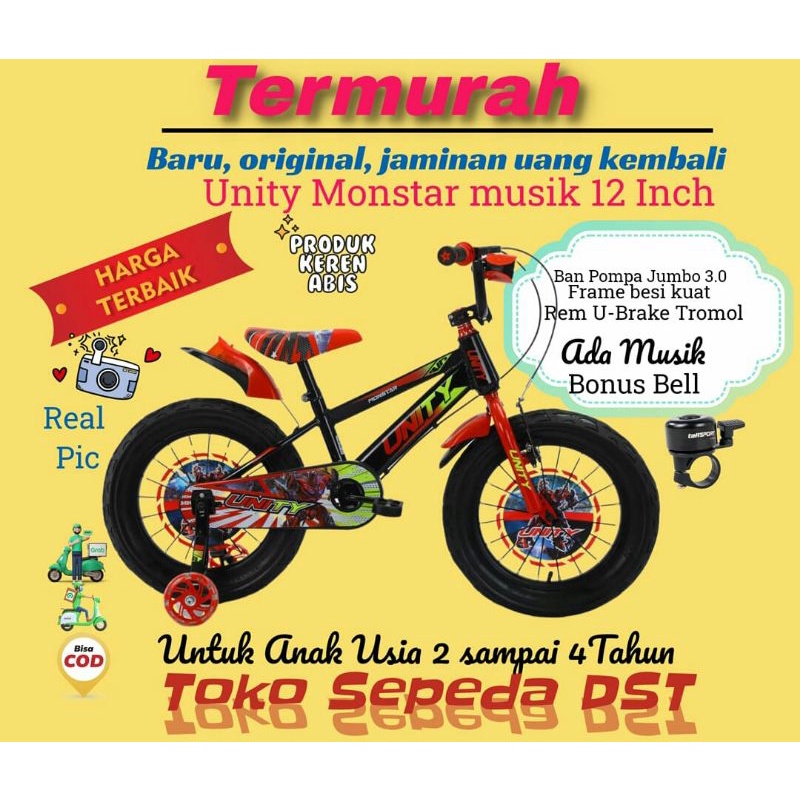 TermurahToko sepeda/Sepeda Anak laki laki BMX 12 Foster/Trex/Unity/Centrum