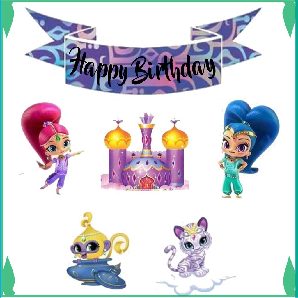 

TOPER KUE TOPPER CAKE ULANG TAHUN / HIASAN KUE CUSTOM SHIMMER AND SHINE FADHILSOUVENIR